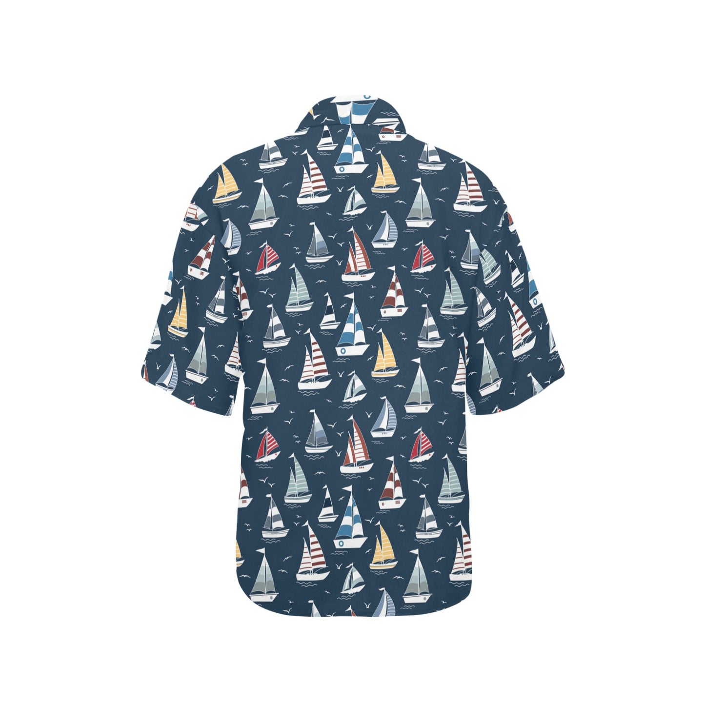 Sailboat Print Design LKS306 Women's Hawaiian Shirt