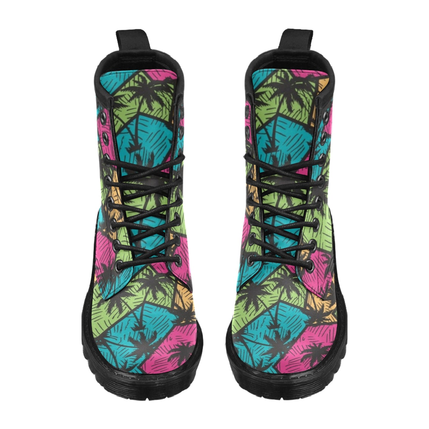 Palm Tree Pattern Print Design PT09 Women's Boots