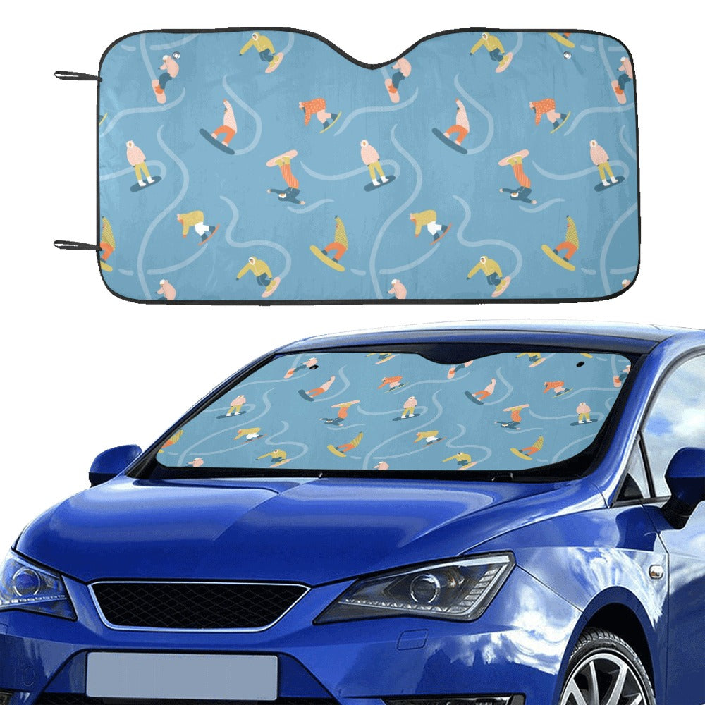 Snowboard Print Design LKS303 Car front Windshield Sun Shade