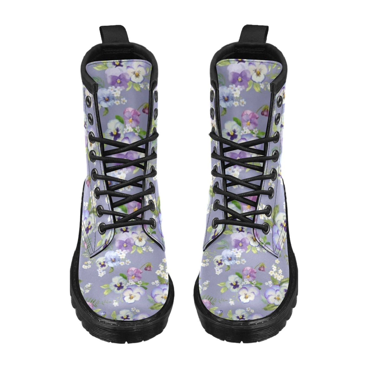 Pansy Pattern Print Design PS05 Women's Boots