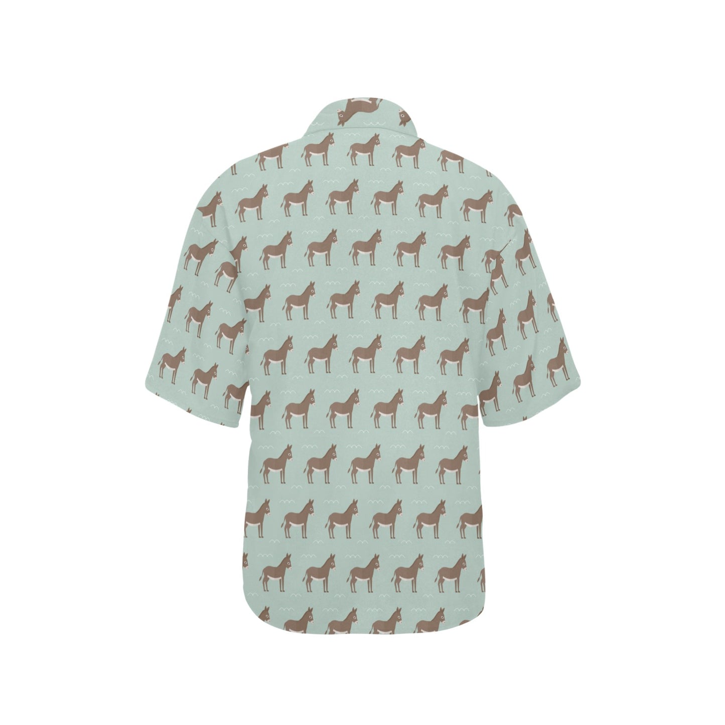 Donkey Print Design LKS402 Women's Hawaiian Shirt