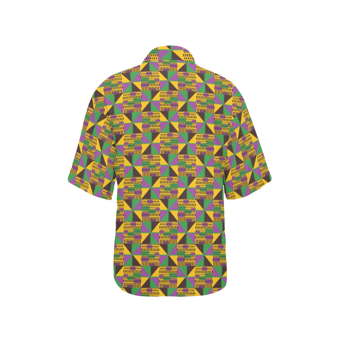 Kente Triangle Design African Print Women's Hawaiian Shirt