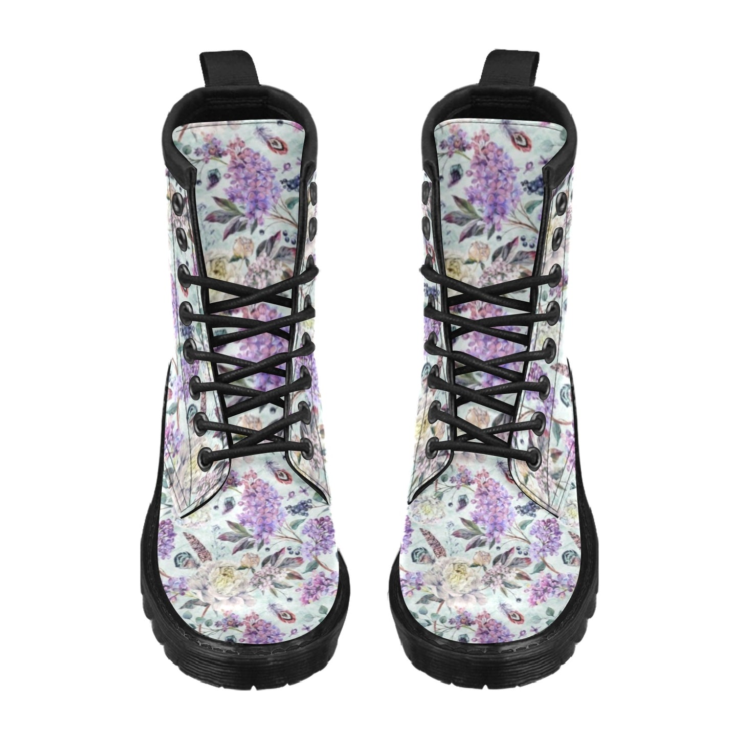 Lilac Pattern Print Design LI06 Women's Boots
