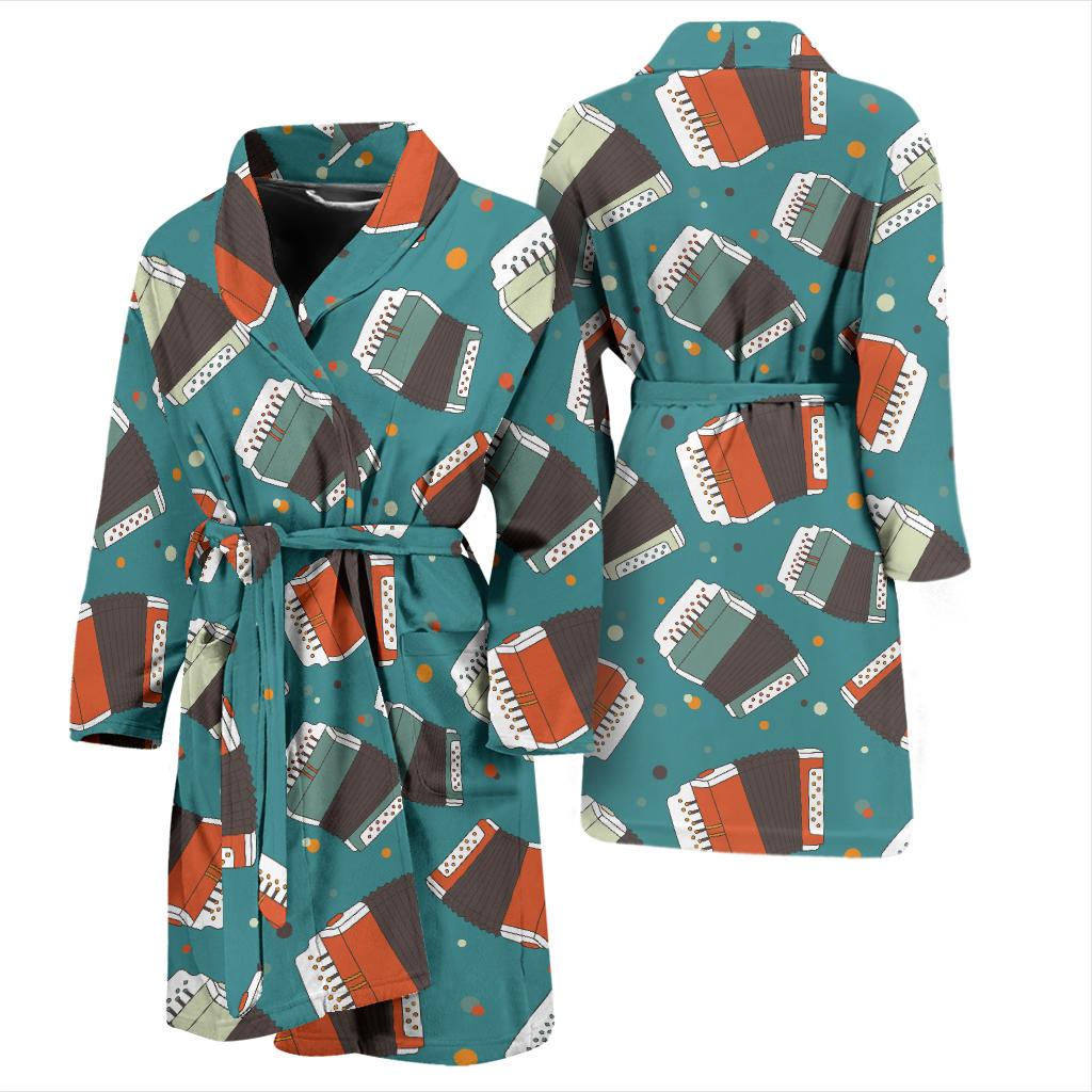 Accordion Pattern Print Design 02 Men Bathrobe-JORJUNE.COM