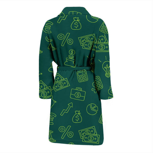 Accounting Financial Pattern Print Design 02 Men Bathrobe-JORJUNE.COM