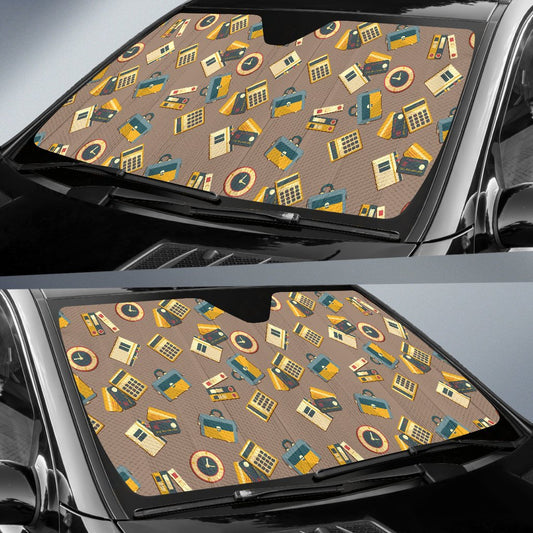 Accounting Financial Pattern Print Design 03 Car Sun Shade-JORJUNE.COM