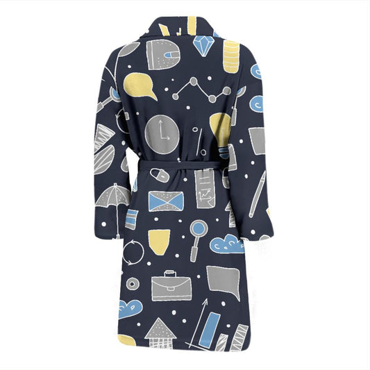 Accounting Financial Pattern Print Design 04 Men Bathrobe-JORJUNE.COM