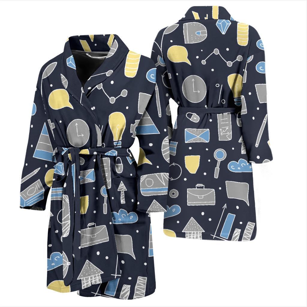 Accounting Financial Pattern Print Design 04 Men Bathrobe-JORJUNE.COM