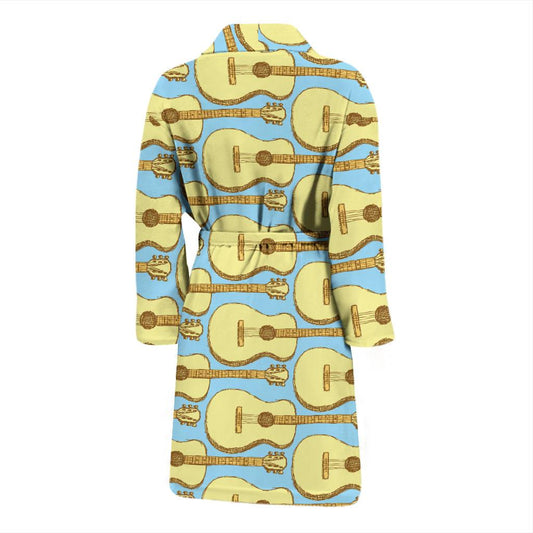 Acoustic Guitar Pattern Print Design 03 Men Bathrobe-JORJUNE.COM