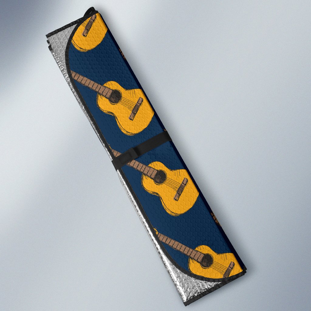 Acoustic Guitar Pattern Print Design 04 Car Sun Shade-JORJUNE.COM