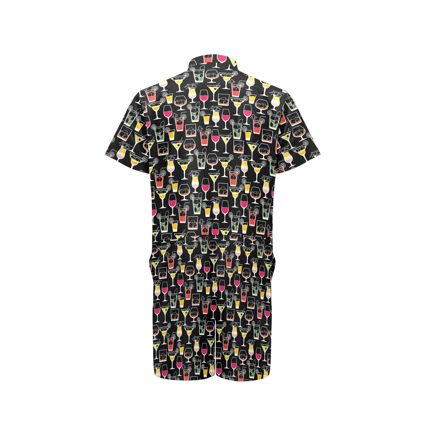 Cocktail Pattern Print Design 01 Men's Romper