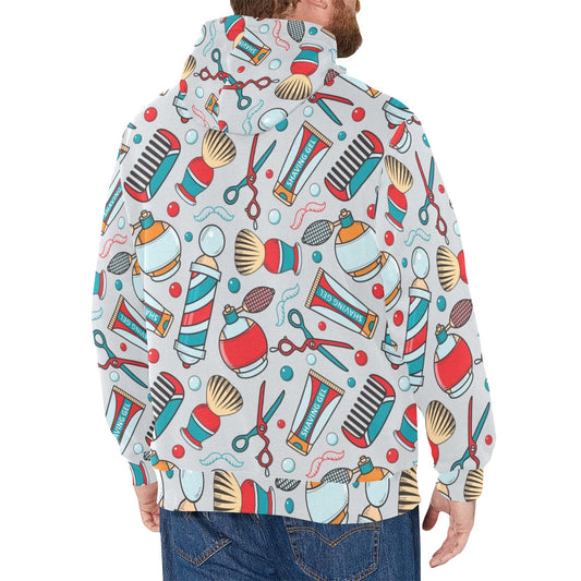 Barber Design Print Pattern JJ006 Men's Pullover Hoodie