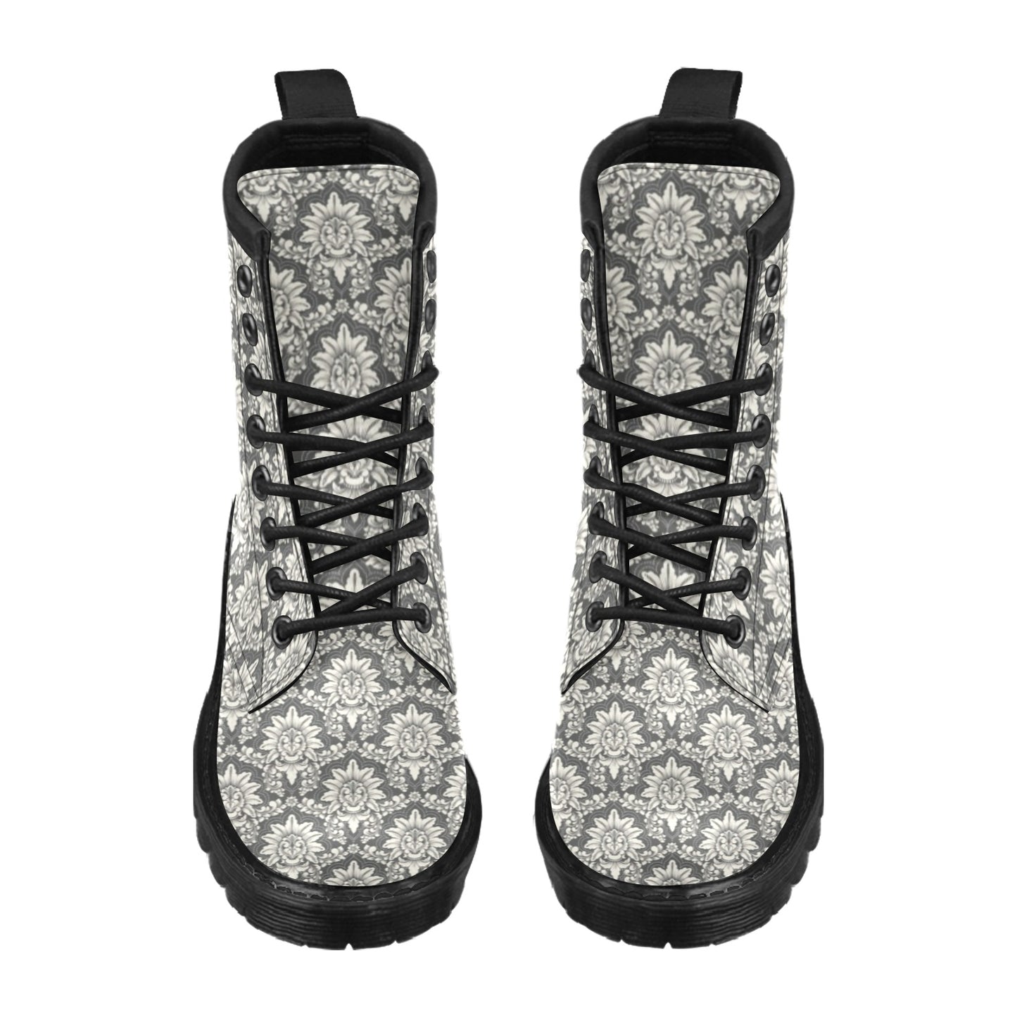 Damask Elegant Print Pattern Women's Boots