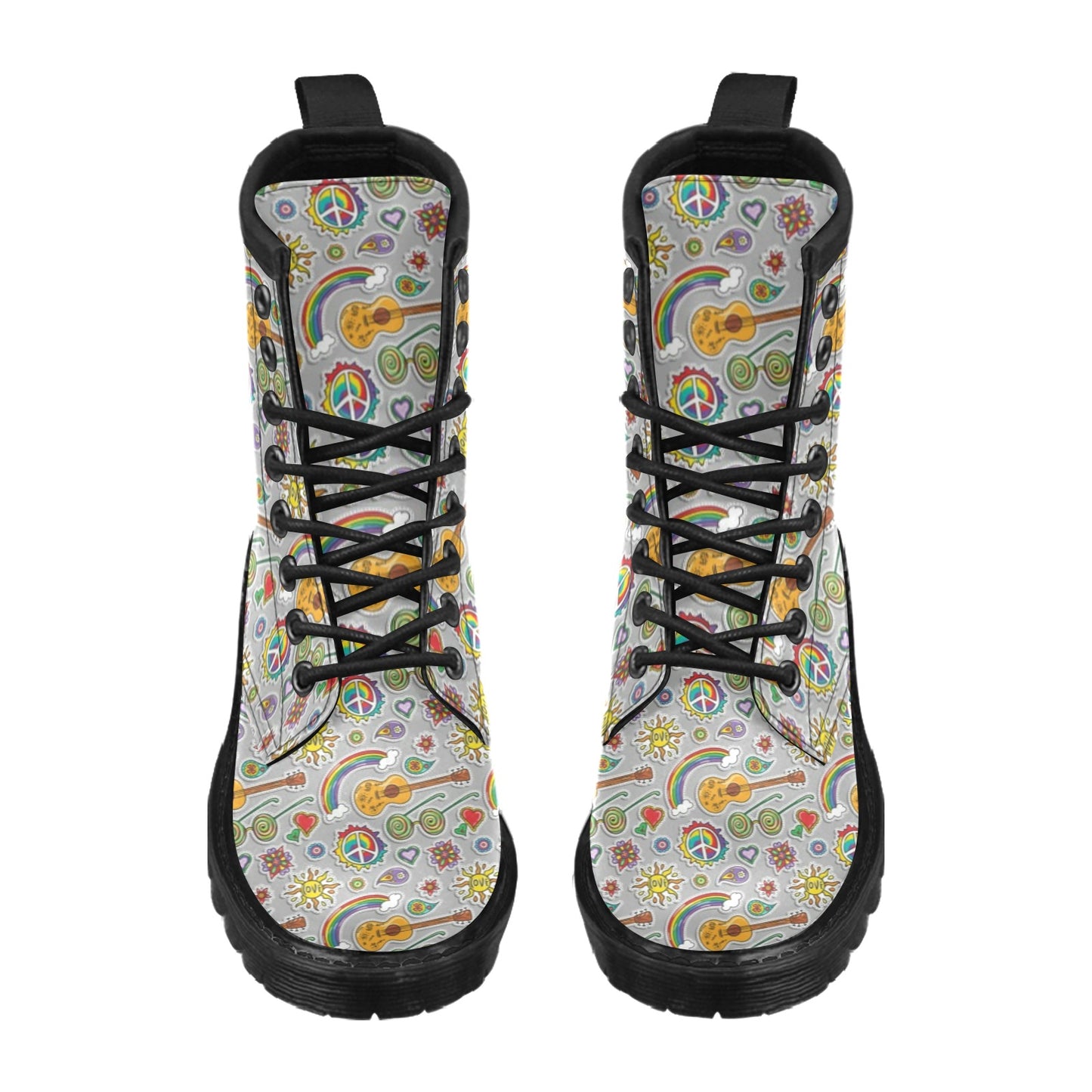 Hippie Print Design LKS306 Women's Boots