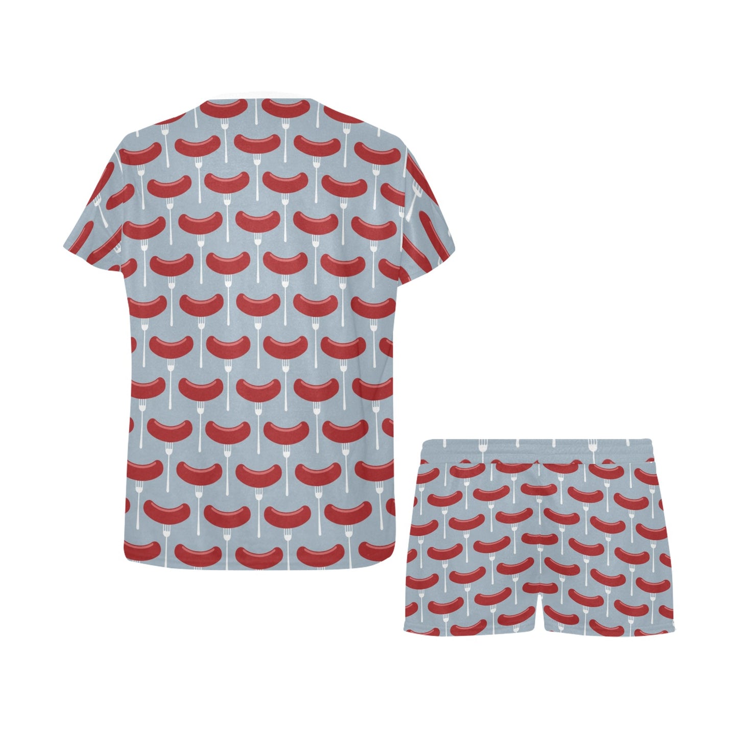 Sausage Print Design LKS301 Women's Short Pajama Set
