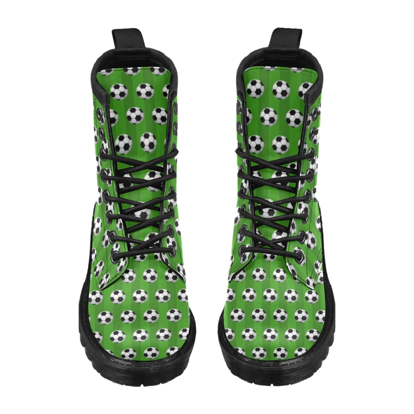 Soccer Ball Green Backgrpund Print Women's Boots
