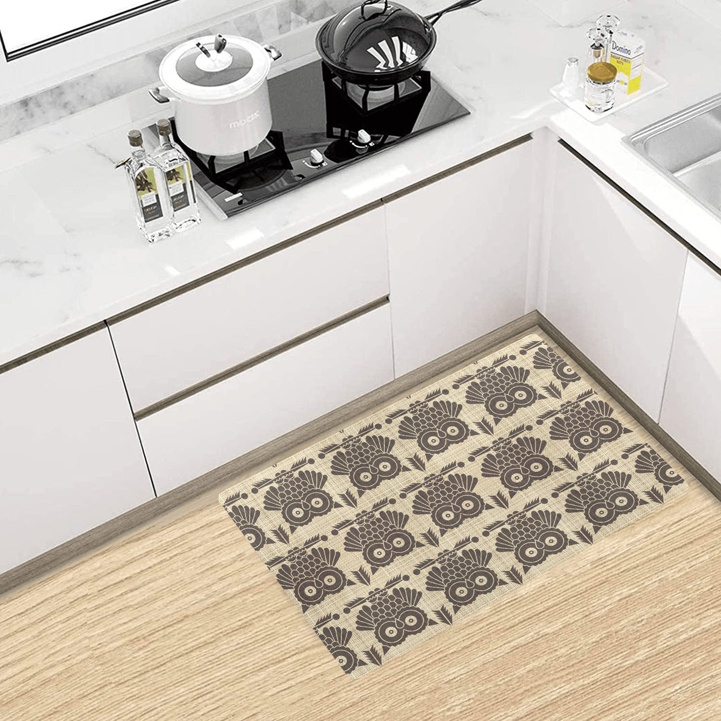 Owl Pattern Print Design A01 Kitchen Mat