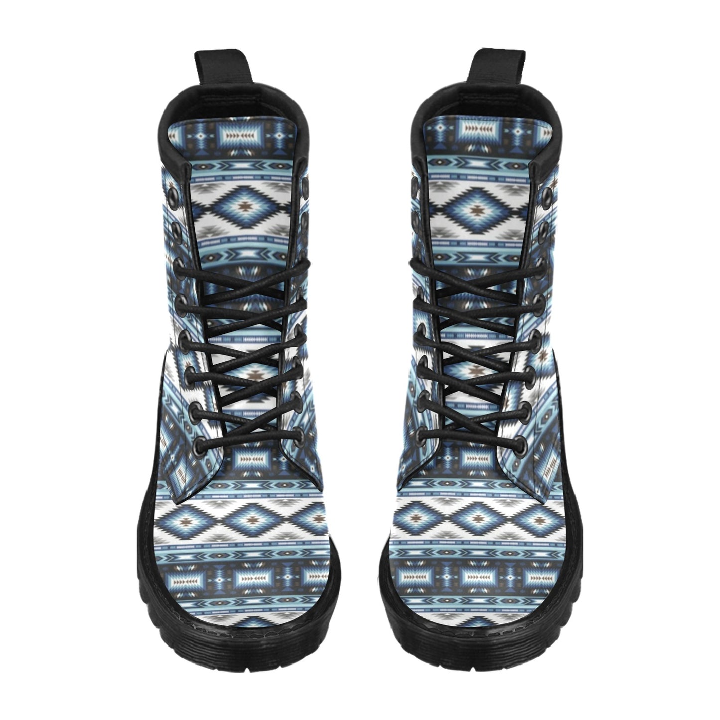 Navajo Dark Blue Print Pattern Women's Boots