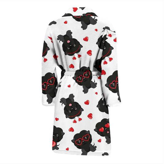 Affenpinscher Pattern Print Design 01 Men Bathrobe-JORJUNE.COM