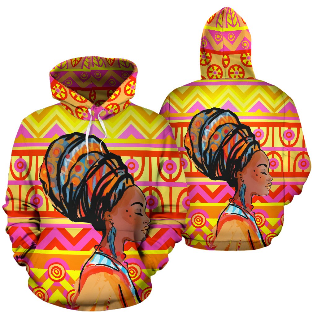 African Girl Aztec All Over Print Hoodie