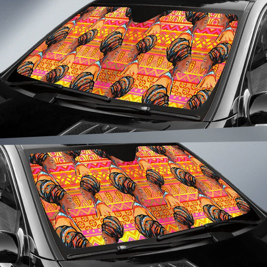 African Girl Aztec Car Sun Shade-JorJune