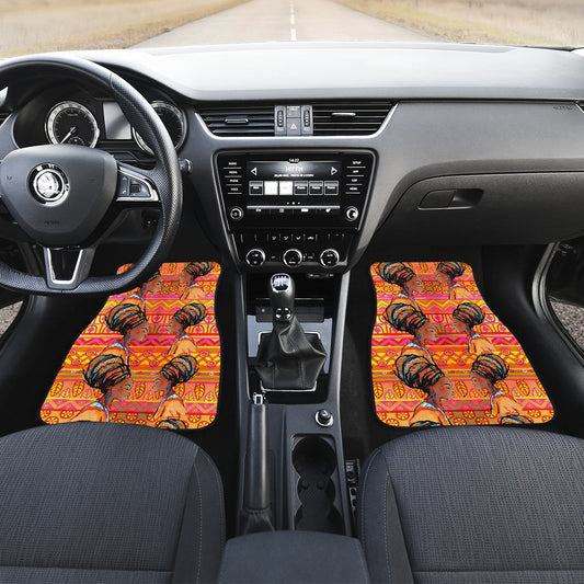 African Girl Aztec Front and Back Car Floor Mats