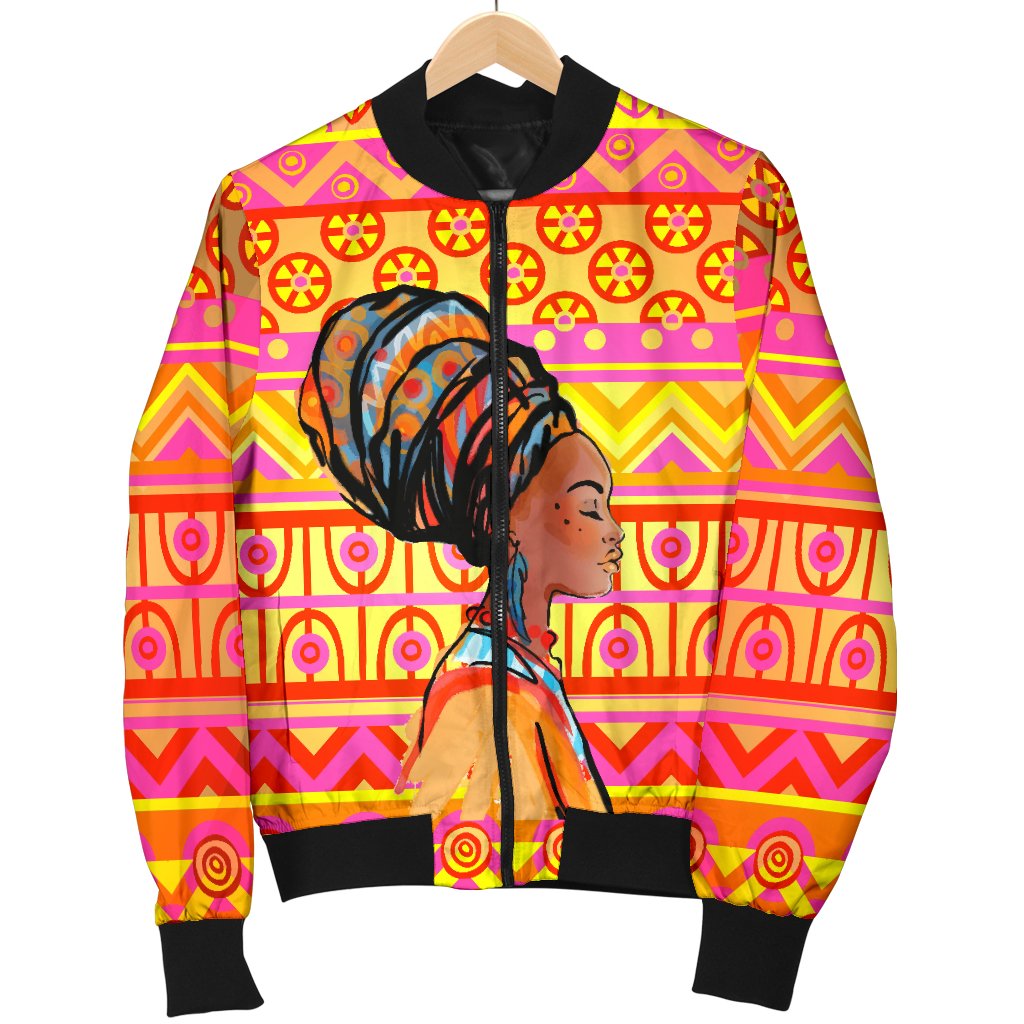 African Girl Aztec Men Casual Bomber Jacket-JorJune