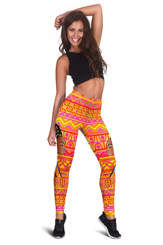 African Girl Aztec Women Leggings