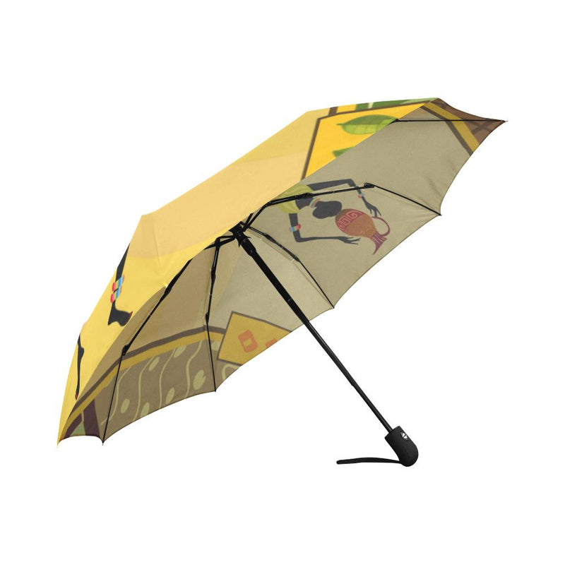 African Girl Design Automatic Foldable Umbrella
