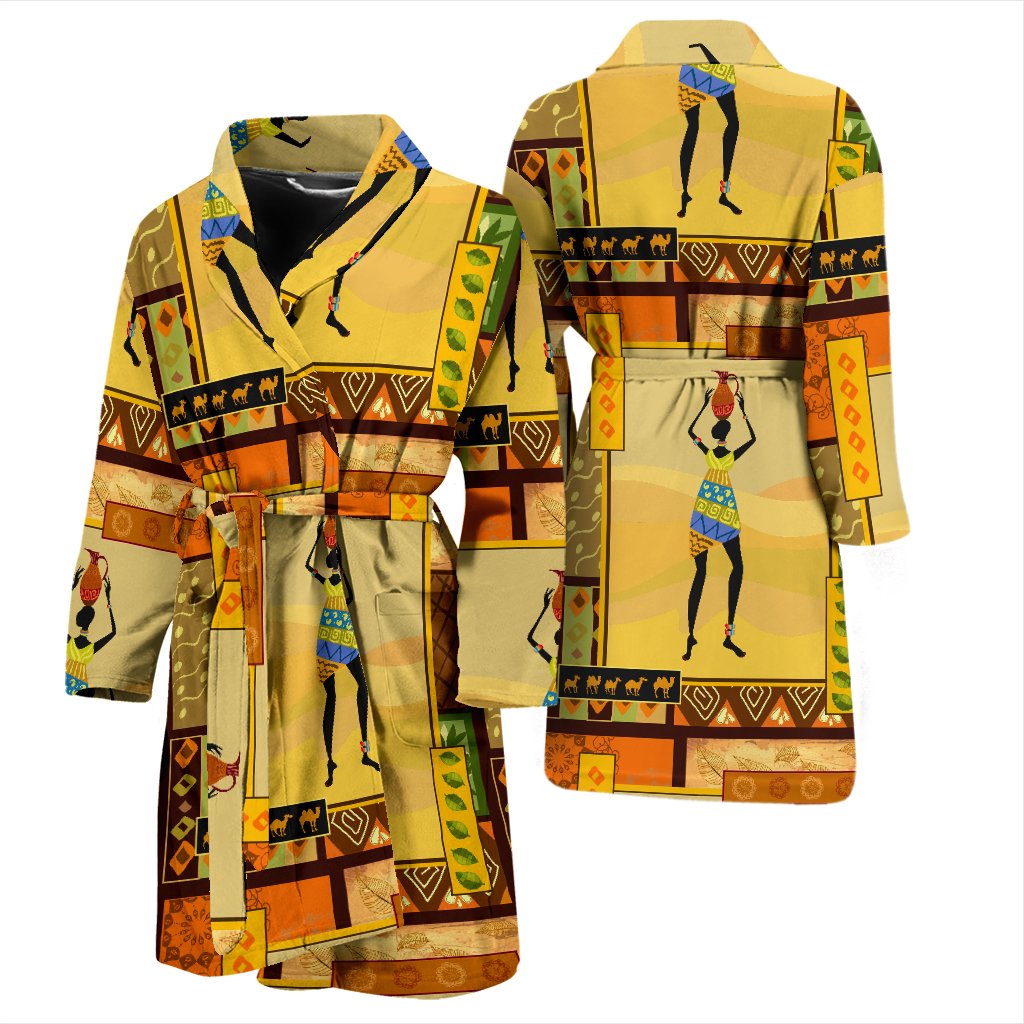 African Girl Design Men Bath Robe