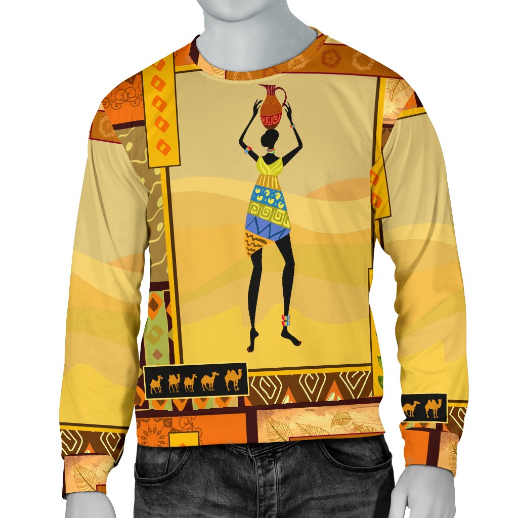 African Girl Design Men Crewneck Sweatshirt