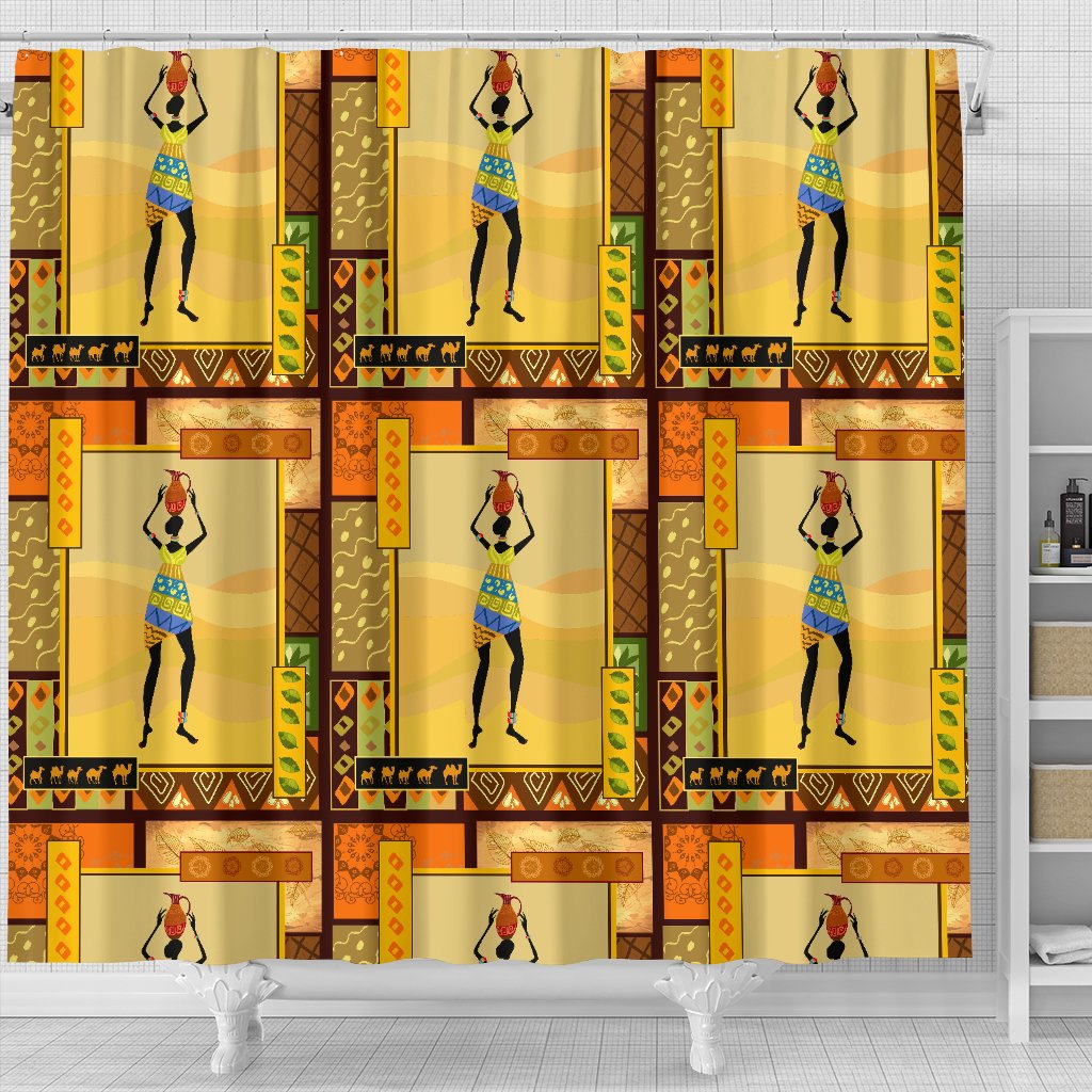 African Girl Design Shower Curtain