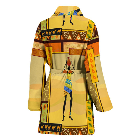 African Girl Design Women Bath Robe