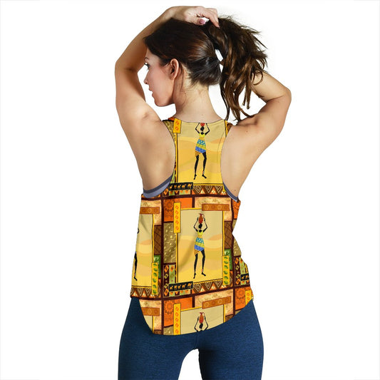 African Girl Design Women Racerback Tank Top