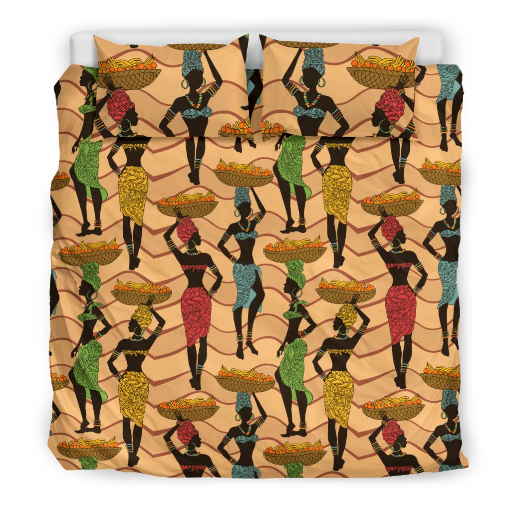 African Girl Pattern Duvet Cover Bedding Set