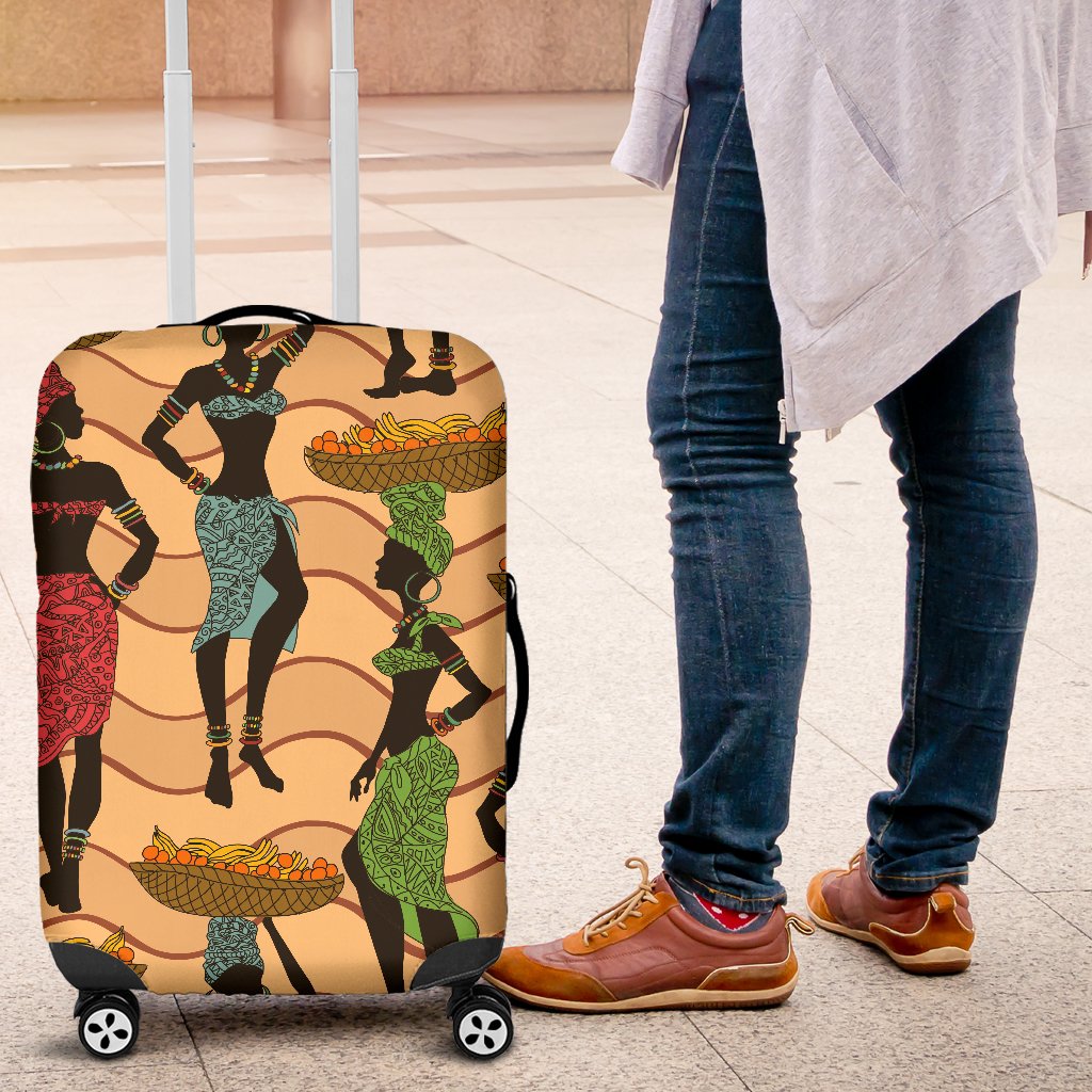 African Girl Pattern Luggage Cover Protector