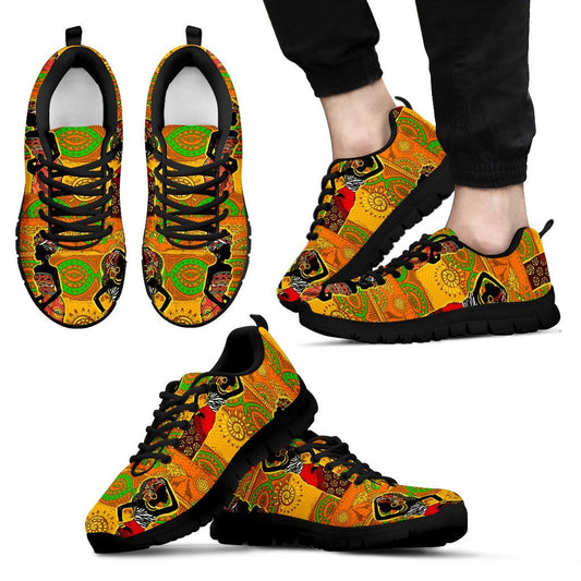 African Girl Print Men Sneakers