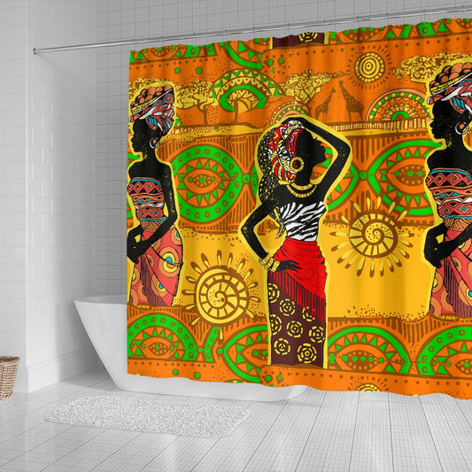 African Girl Print Shower Curtain
