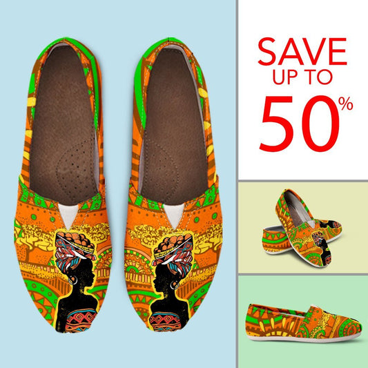 African Girl Print Women Casual Shoes-JorJune.com