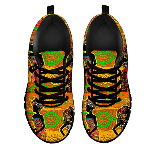 African Girl Print Women Sneakers Shoes