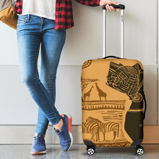 African Girl Safari Luggage Cover Protector