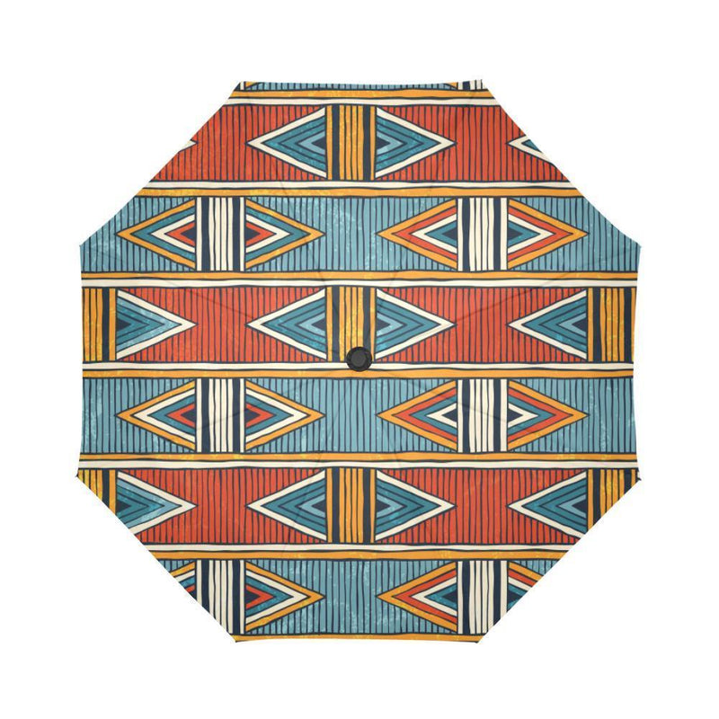 African Kente Print Automatic Foldable Umbrella