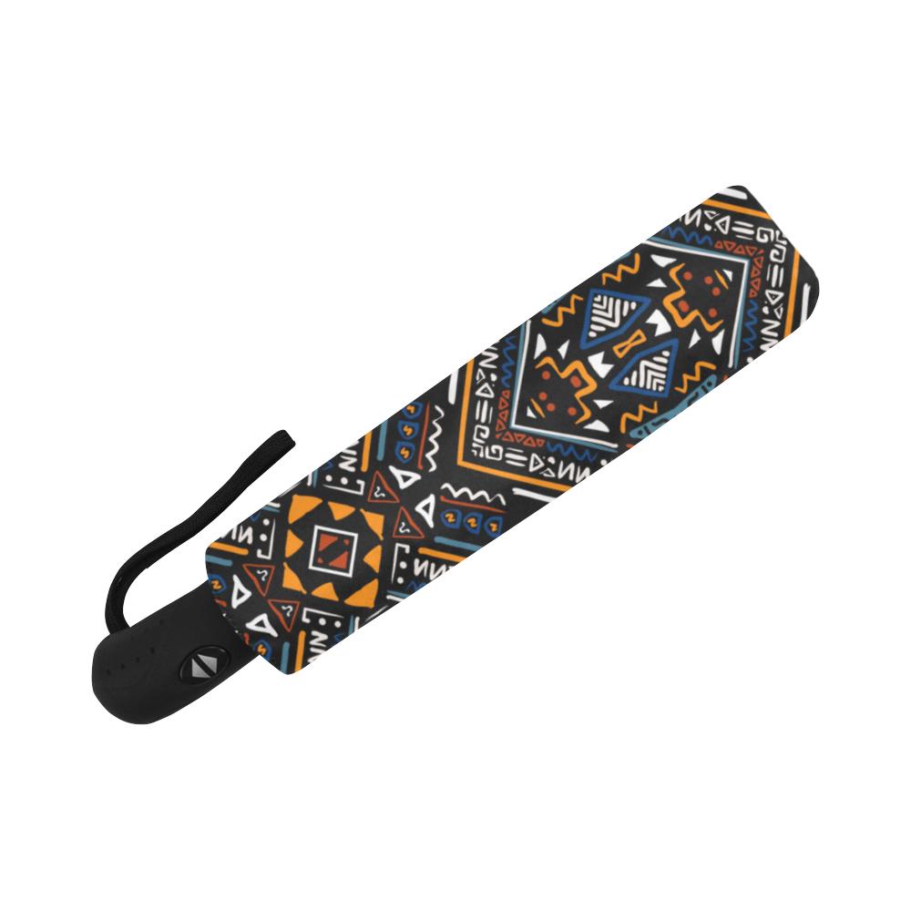 African Kente Print Automatic Foldable Umbrella