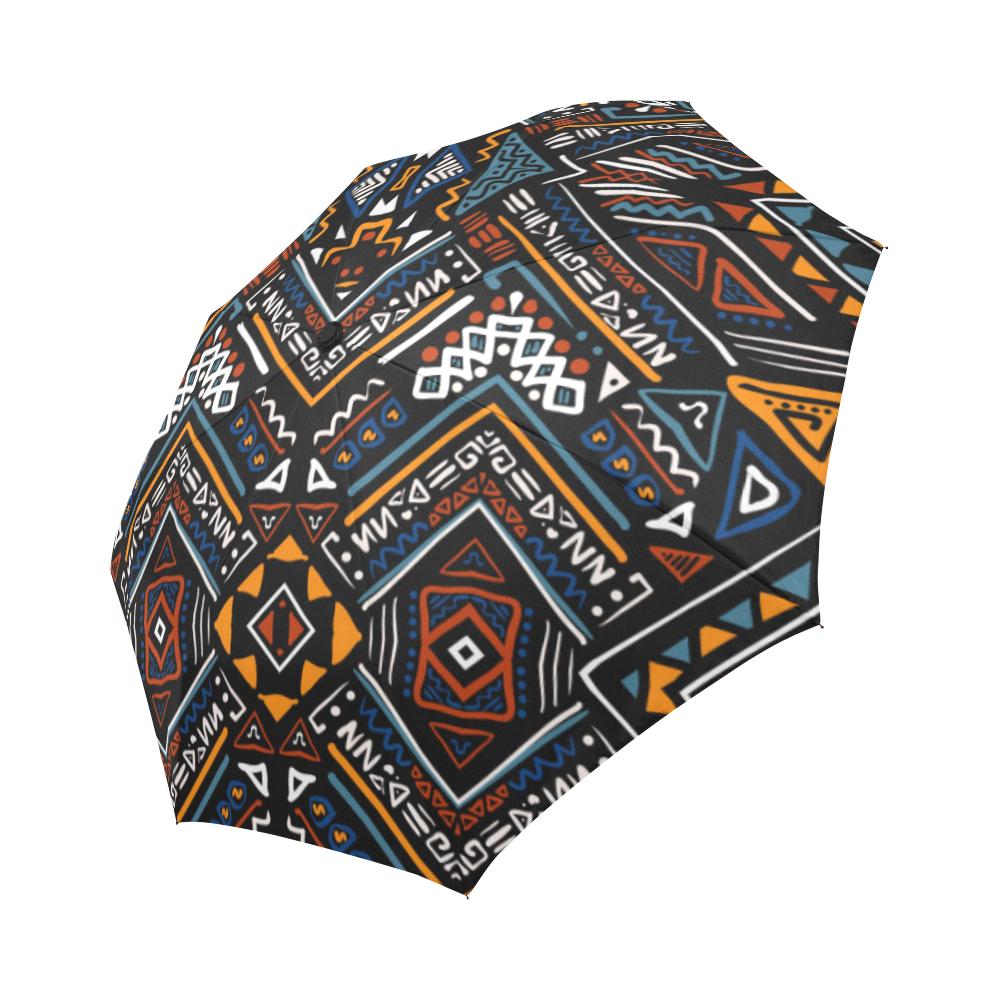 African Kente Print Automatic Foldable Umbrella