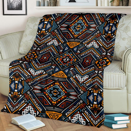 African Kente Print V2 Fleece Blanket