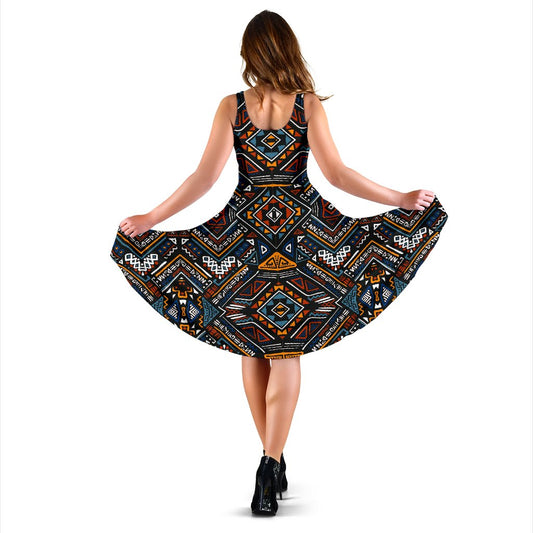 African Kente Print v2 Sleeveless Mini Dress