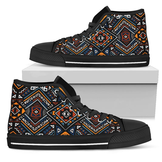 African Kente Print V2 Women High Top Shoes