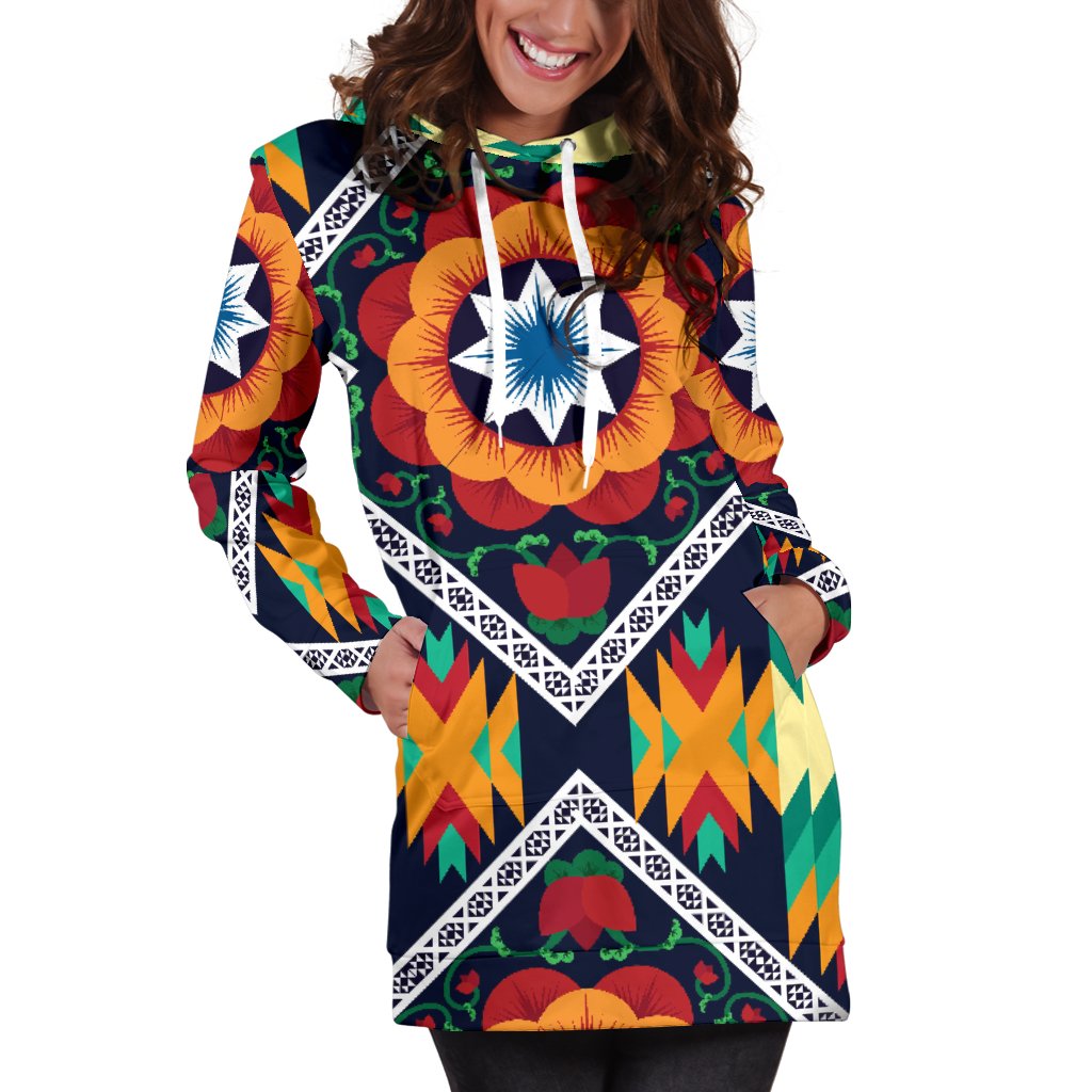 African Kente Women Hoodie Dress