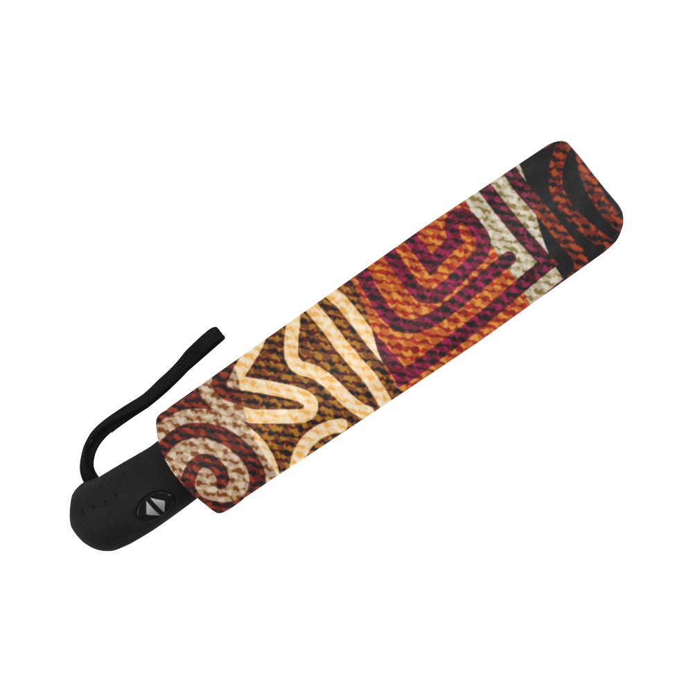 African Pattern Print Automatic Foldable Umbrella