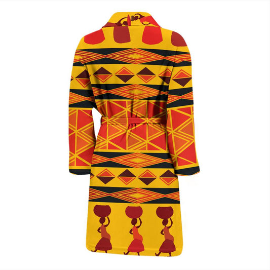 African Pattern Print Design 01 Men Bathrobe-JORJUNE.COM